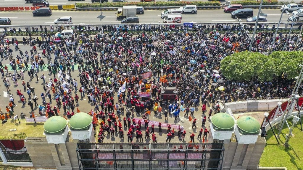 Unjuk rasa tolak pengesahan Revisi UU Pilkada di Jakarta