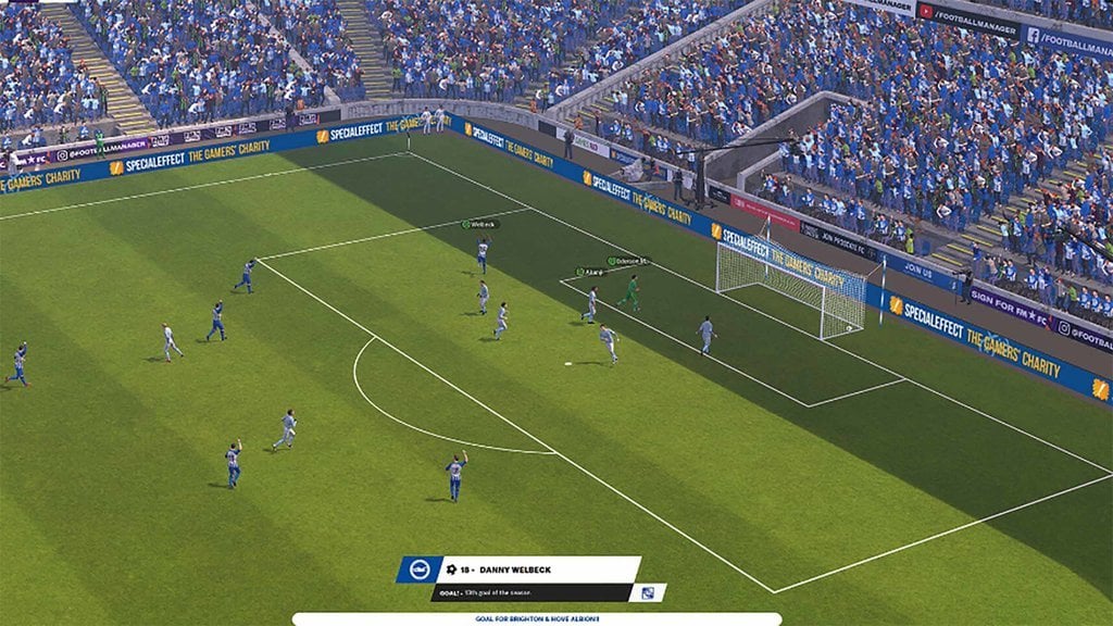 Gameplay game Football Manager 2024 yang dimainkan di PC.