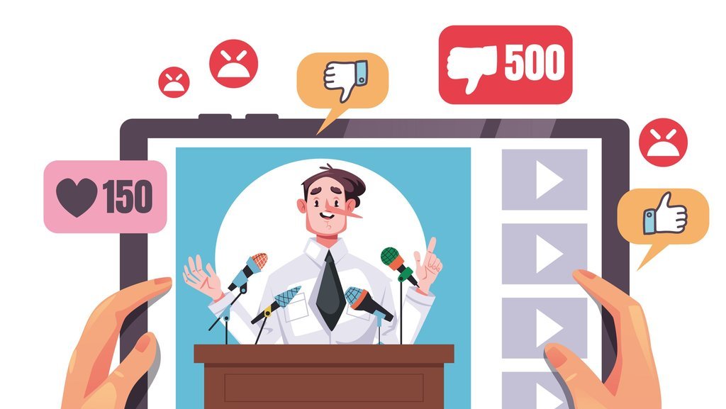 Politisi berbohong di tablet streaming online. FOTO/iStockphoto ilustrasi bohong