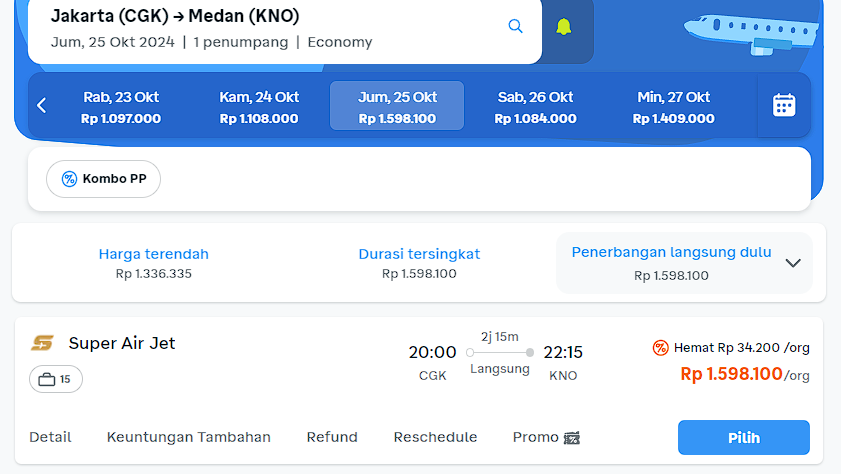 Harga Tiket Jakarta Medan