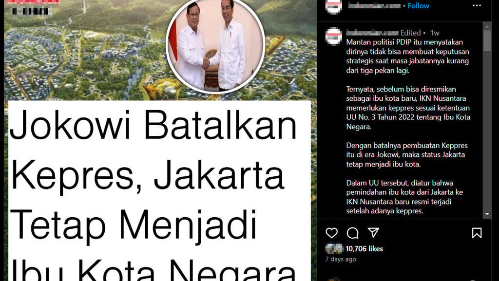 Foto Periksa Fakta Jokowi Kepres IKN