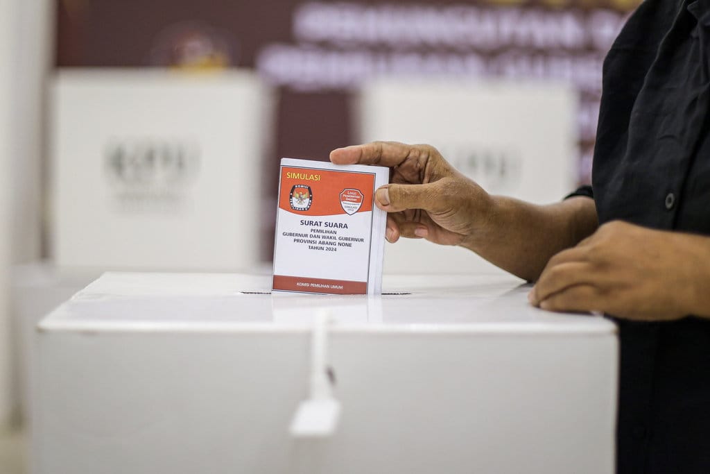 Simulasi pemungutan suara Pilkada DKI Jakarta 2024