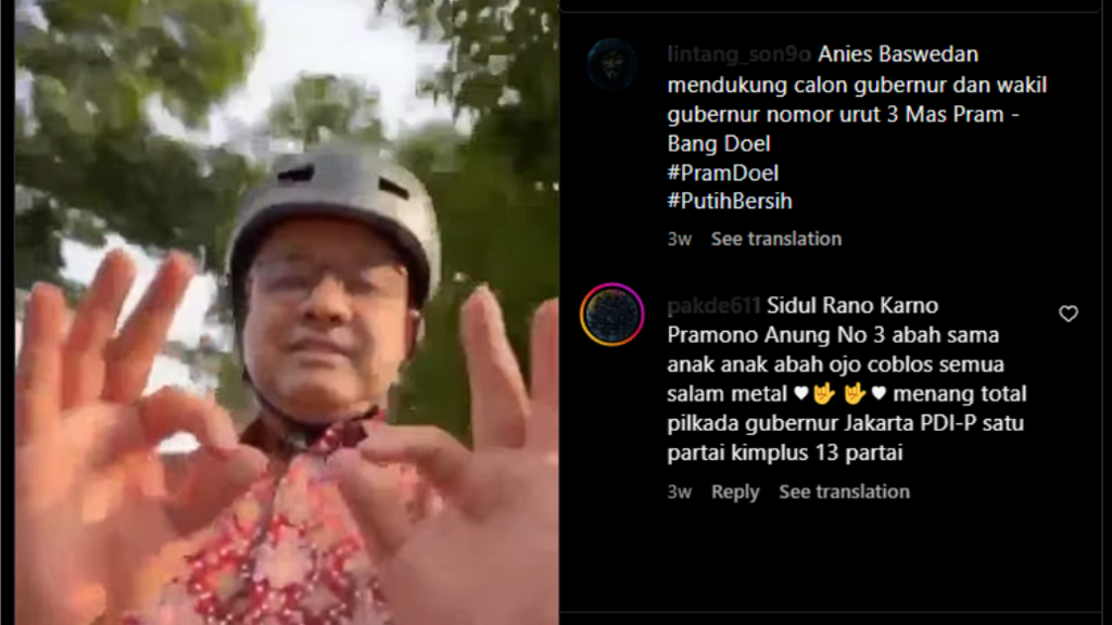 Periksa Fakta Dukungan Anies untuk Pramono-Rano