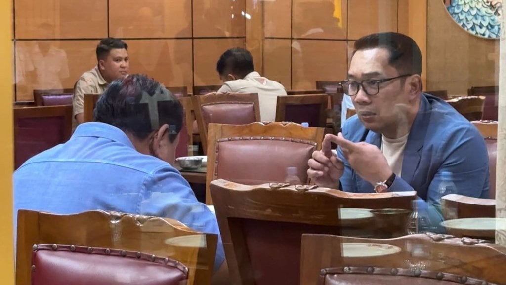 Prabowo makan bersama Ridwan Kamil