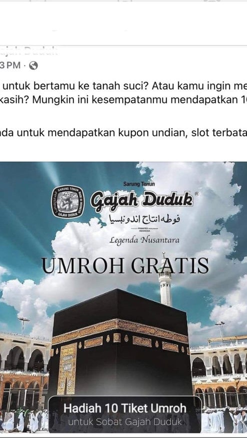 Periksa Fakta Kontes Umrah Gratis