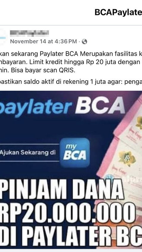 Foto Periksa Fakta Penipuan Paylater BCA