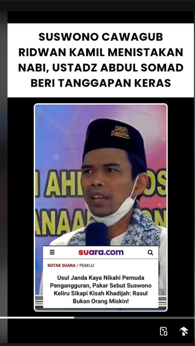 PERIKSA FAKTA Hoaks Tanggapan Keras UAS 