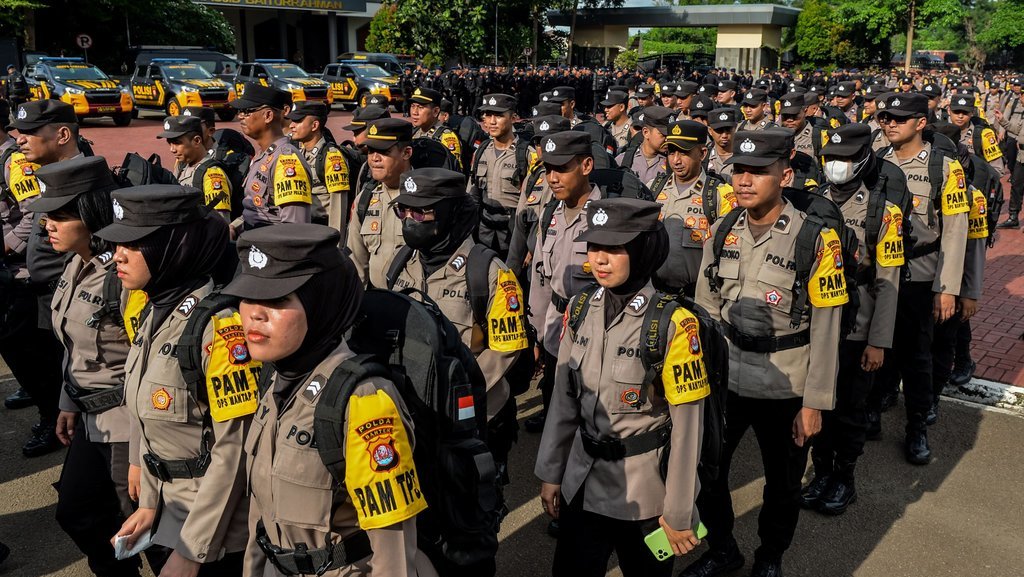 Apel pergeseran pasukan pengamanan TPS di Banten