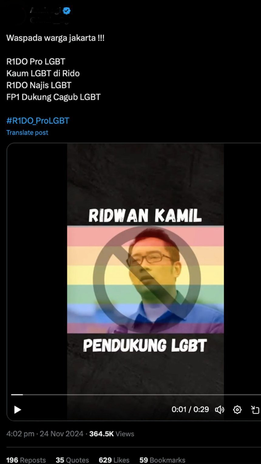 PERIKSA FAKTA Hoaks Klaim Ridwan Kamil Dukung LGBT