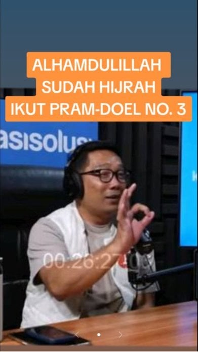 PERIKSA FAKTA Ridwan Kamil Dukung Pramono