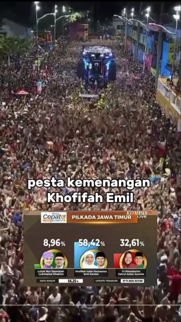 Periksa Fakta Video Pesta Kemenangan Khofifah-Emil