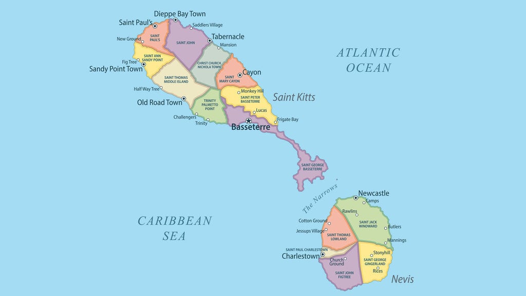 Peta Saint Kitts and Nevis