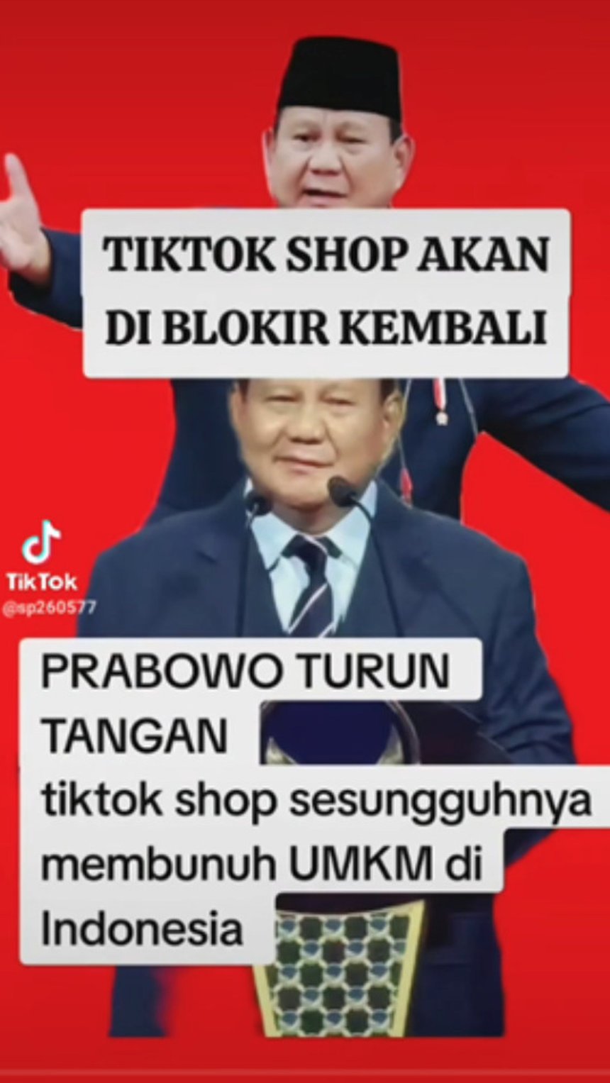 Periksa Fakta Prabowo Akan Blokir TikTok Shop