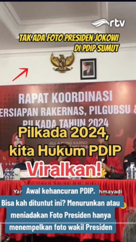 Periksa Fakta PDIP Sumut Turunkan Foto Jokowi