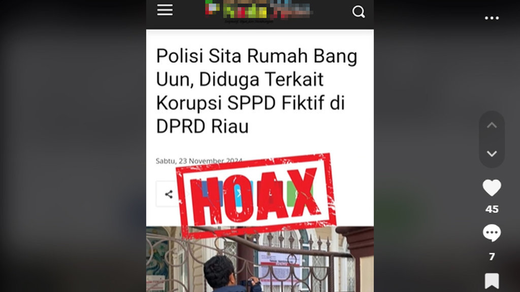 Periksa Fakta Polda Riau Segel Rumah Muflihun