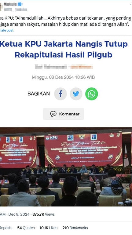 Foto Periksa Fakta Ketua KPU Jakarta