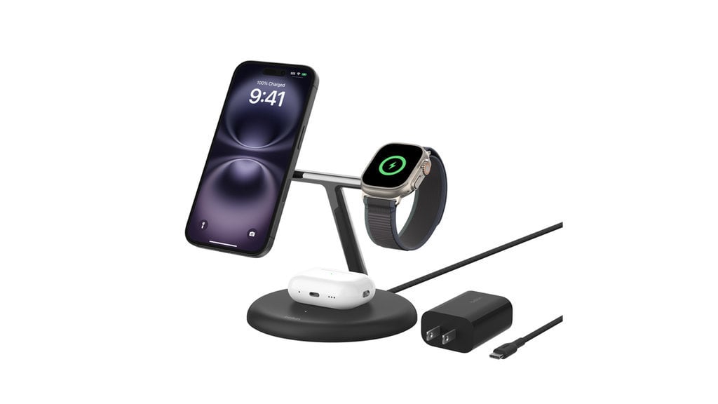 Belkin BoostCharge Pro 3-in-1 Magnetic Wireless Charging Stand with Qi2 15W