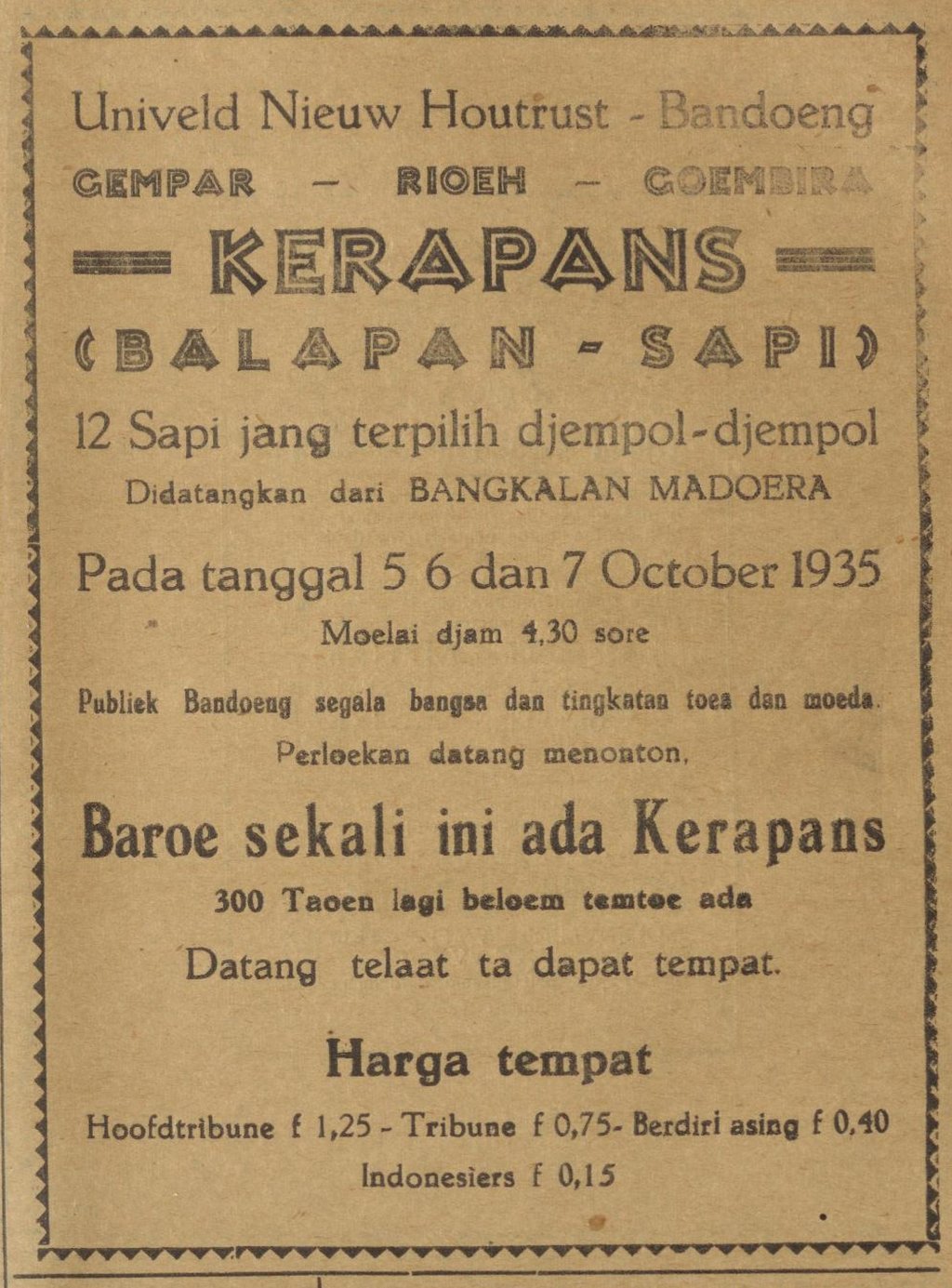 Iklan karapan sapi 