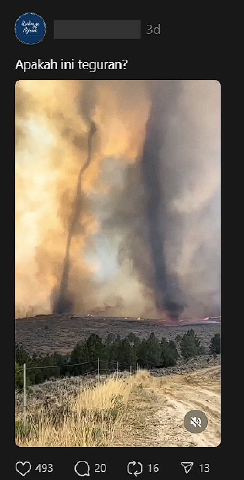 periksa fakta Hoaks Tornado Kembar di California, Amerika Serikat