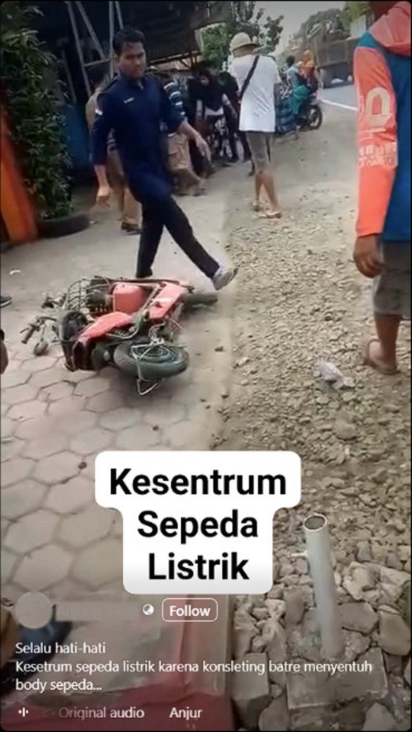 Periksa Fakta Tersetrum Sepeda Listrik