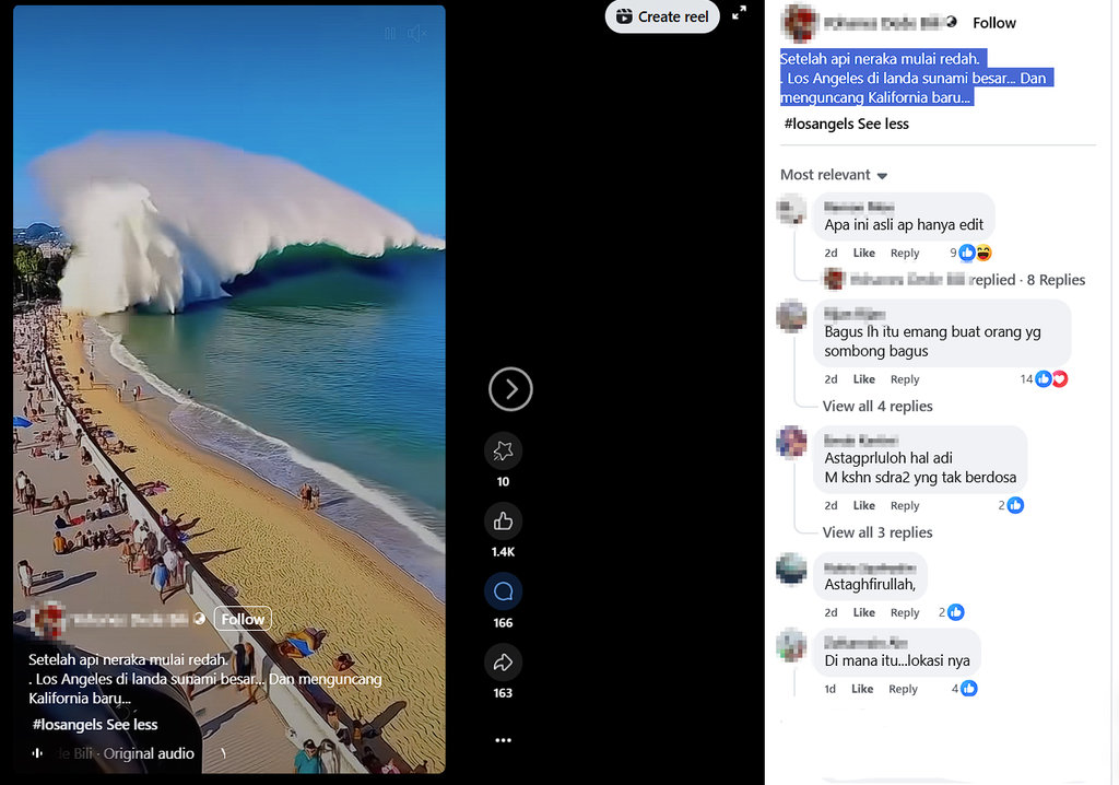 Periksa Fakta Tsunami Los Angeles