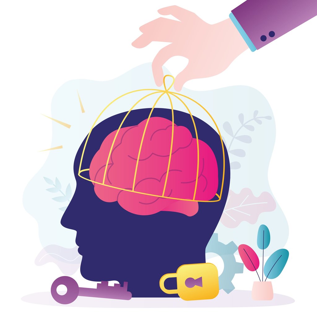 Ilustrasi Tangan mengangkat kandang dari kepala seseorang. FOTO/iStokphoto Ilustrasi kecerdasan