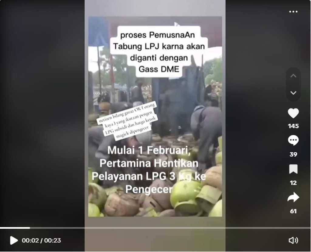 Periksa Fakta Video Pemusnahan Gas Melon