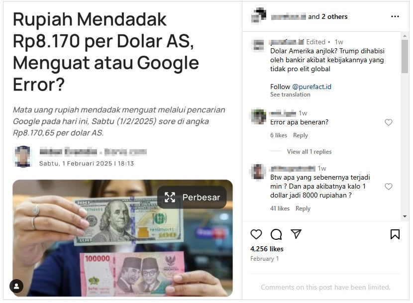 Foto Periksa Fakta Dolar AS Anjlok