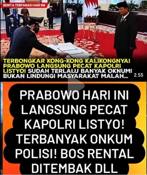 Foto Periksa Fakta Prabowo Pecat