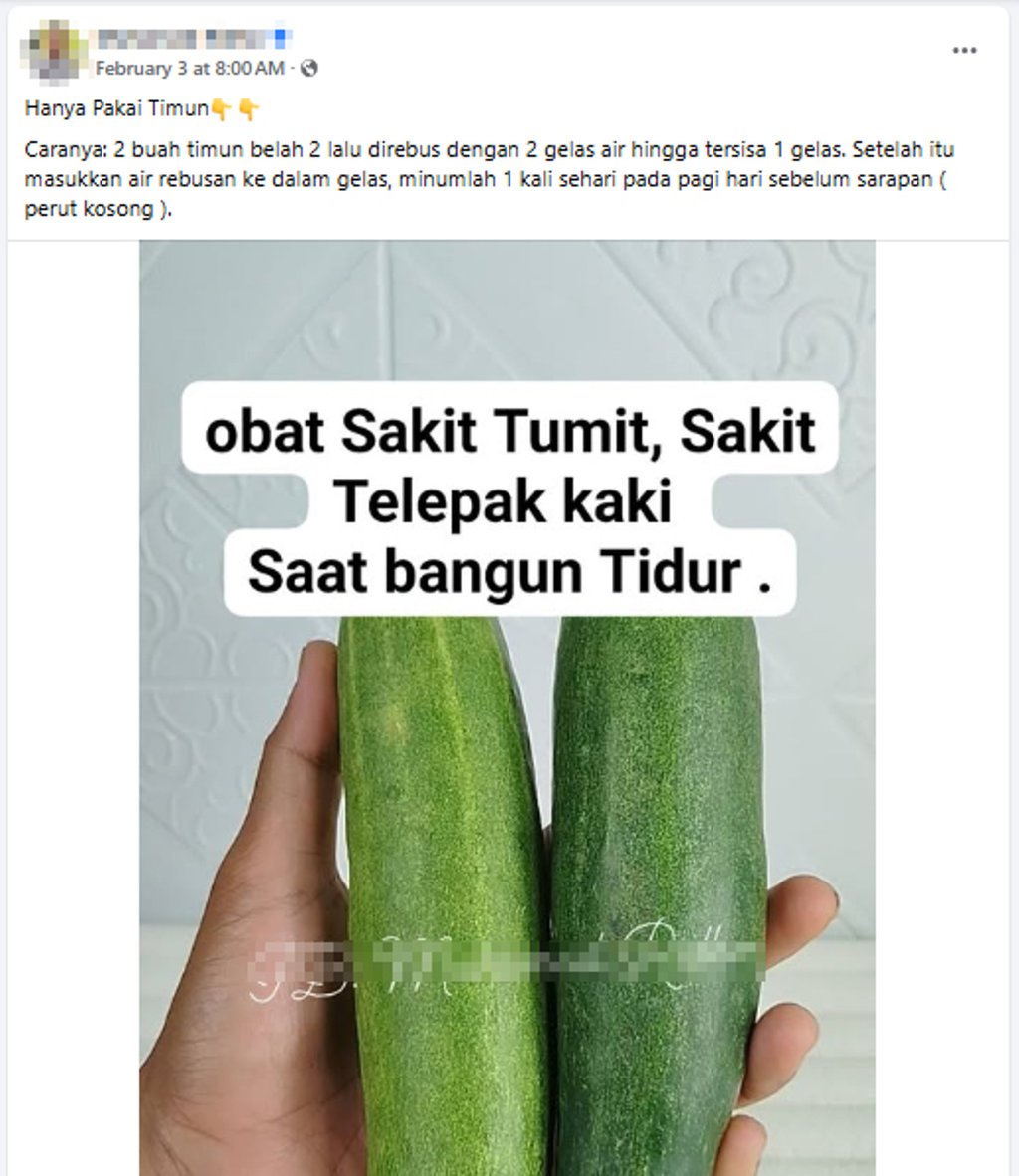 Periksa Fakta Mentimun Bisa Atasi Sakit Tumit