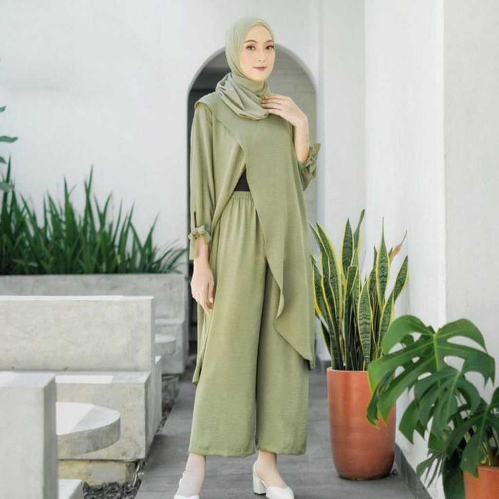 Baju olive-hijab olive