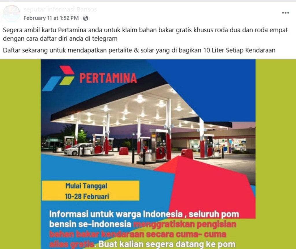 Header Periksa Fakta Hoaks Informasi BBM Gratis