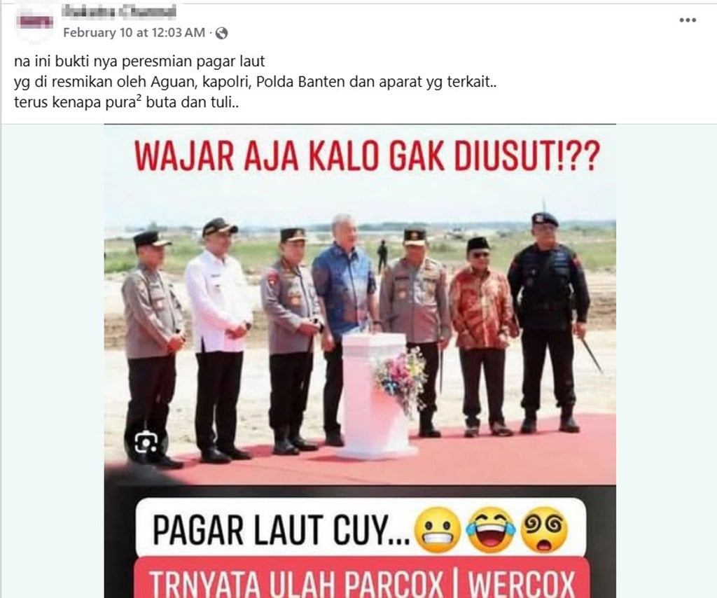 Header Periksa Fakta Hoaks Foto Peresmian Pagar Laut 