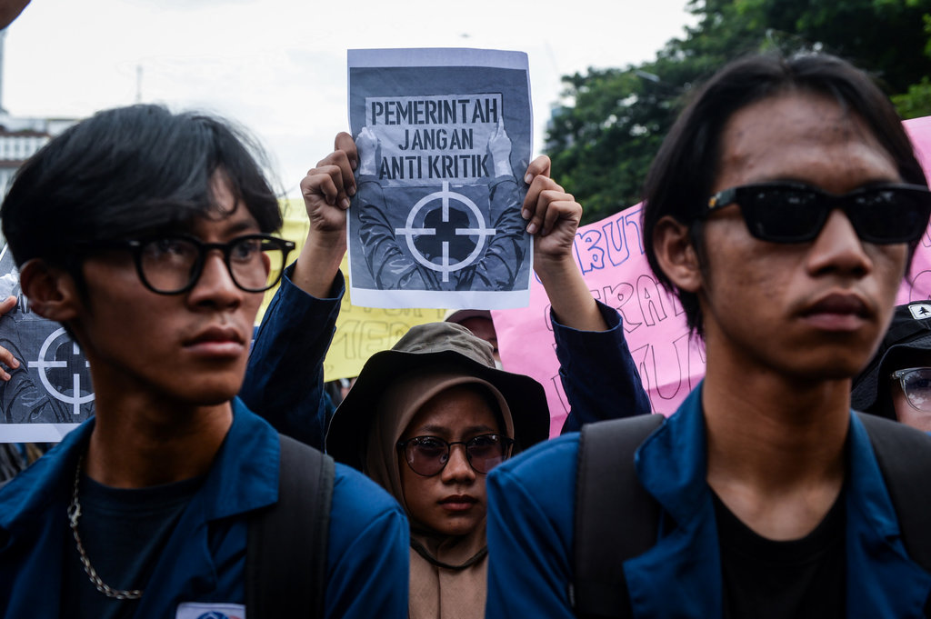 Aksi unjuk rasa Indonesia Gelap
