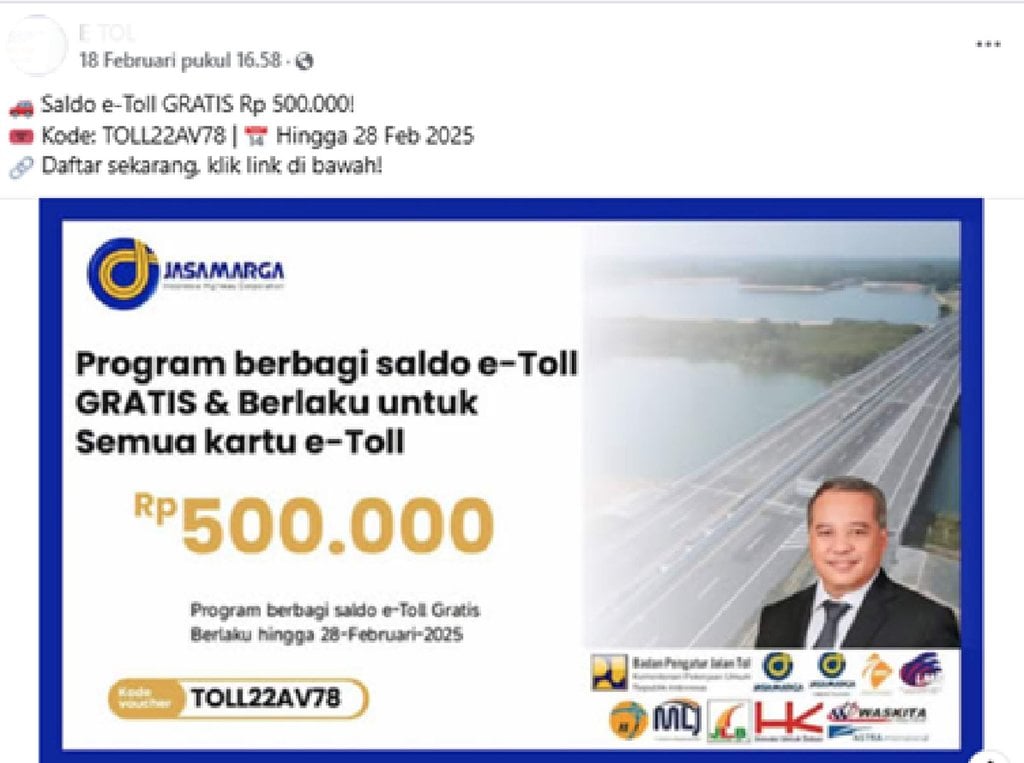 HEADER PERIKSA FAKTA Pembagian Saldo E-Toll Gratis