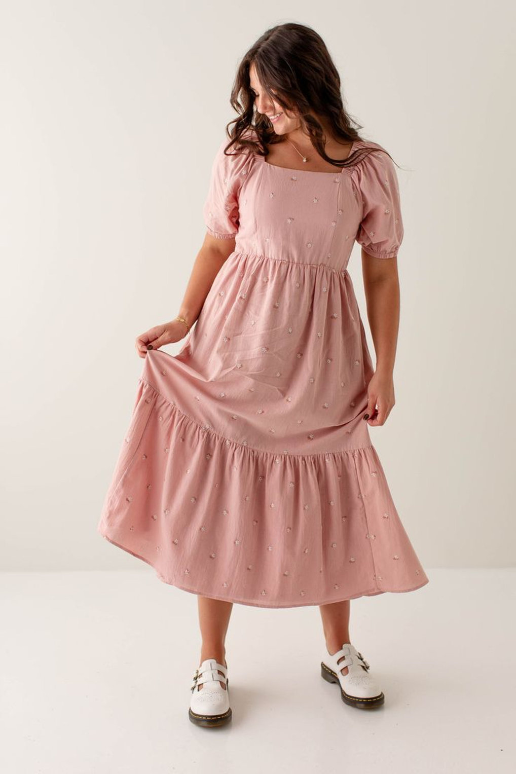 Midi Dress Warna Pastel