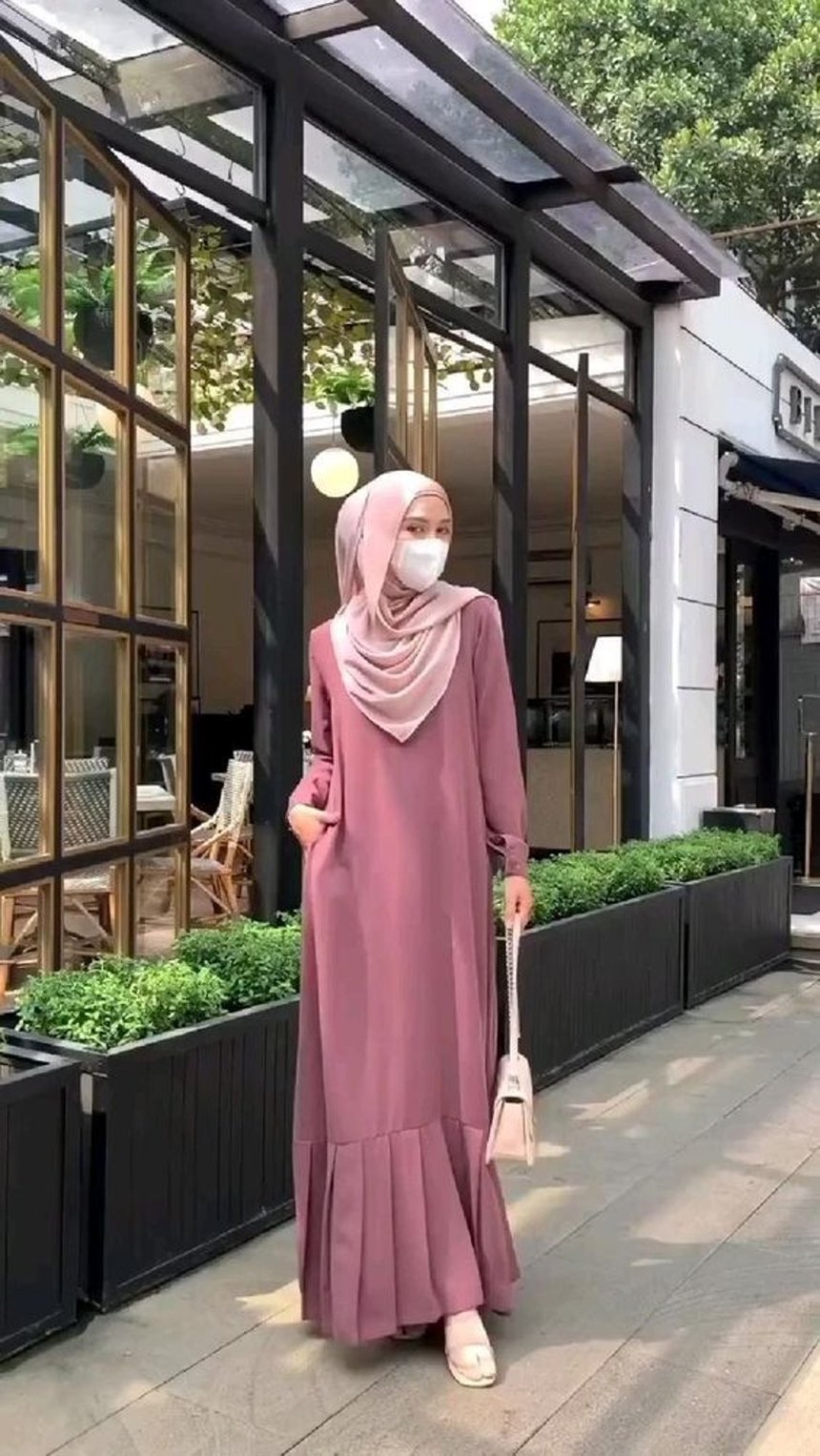 Baju mauve-hijab soft pink