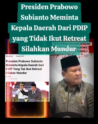 Foto Periksa Fakta Prabowo Minta Kepala Daerah Mundur