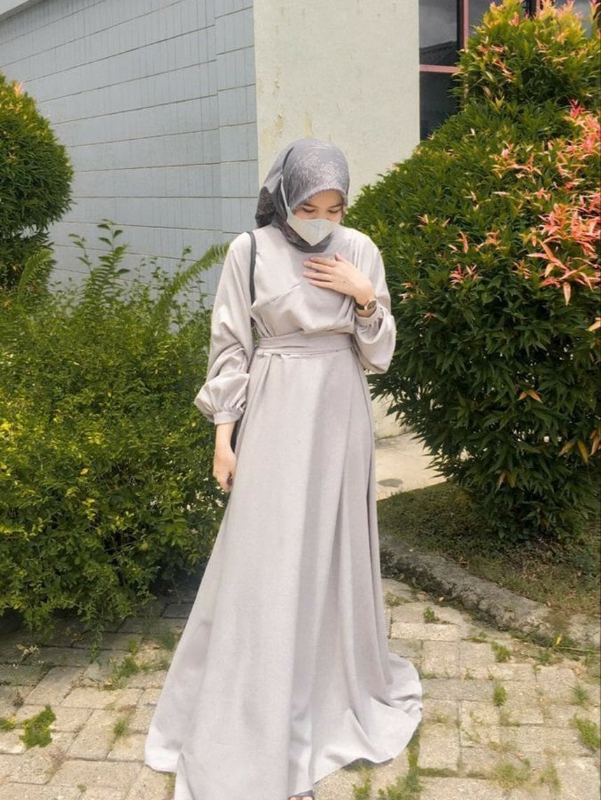 Gamis Silver Abu-abu