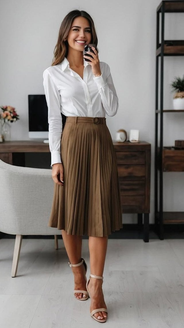 Kemeja dan Pleated skirt