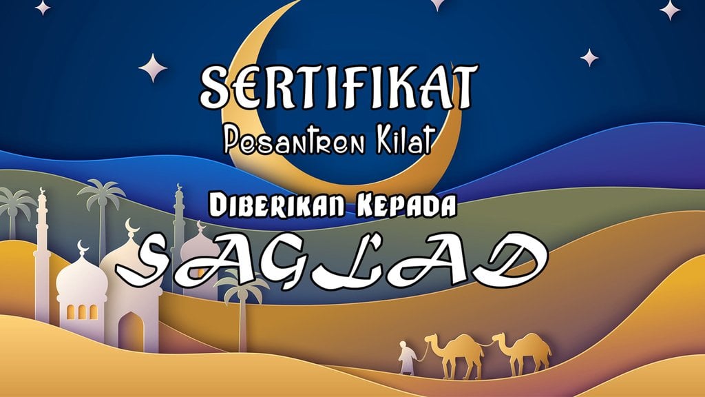 Sertifikat Pesantren Kilat Ramadhan 