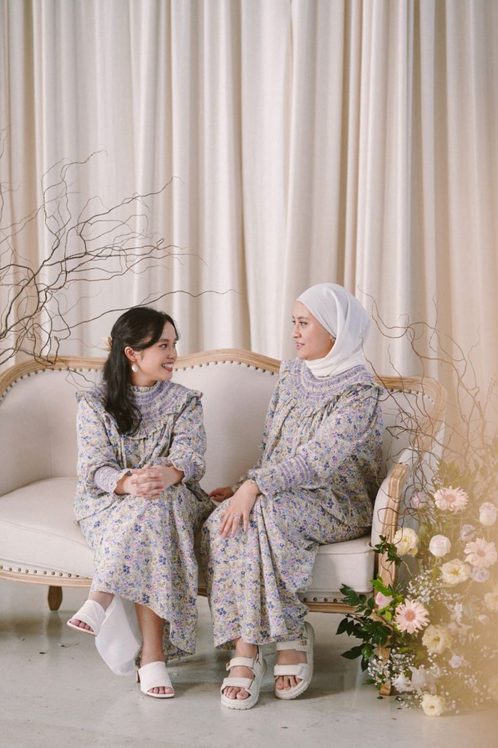 Midi Dress Floral Couple Ibu dan Anak