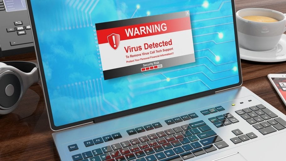 Ilustrasi komputer terkena virus malware