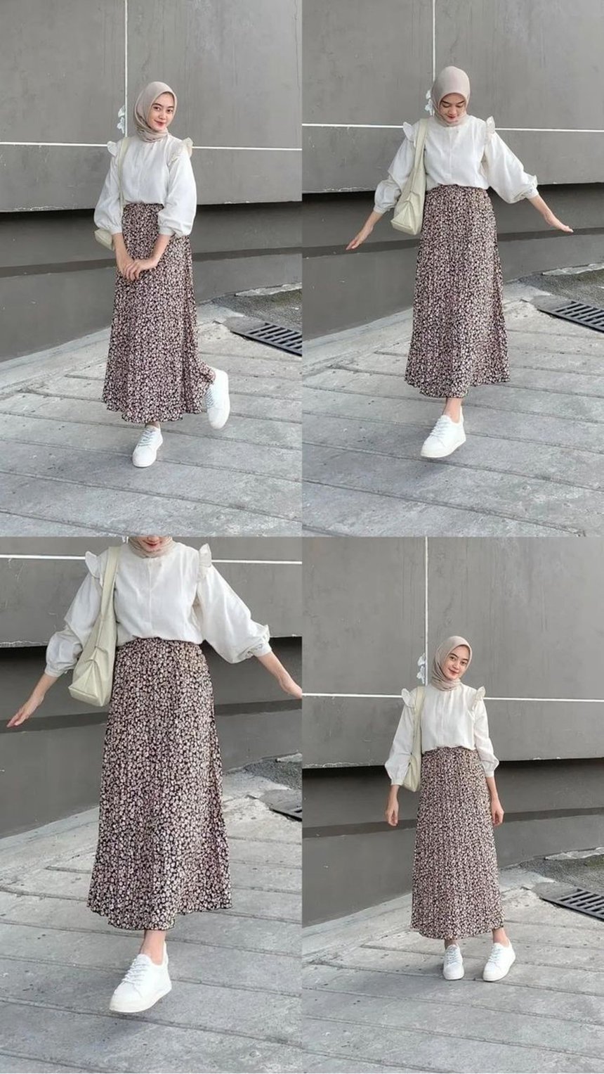 Pose Mengayun dengan Outfit Lebaran