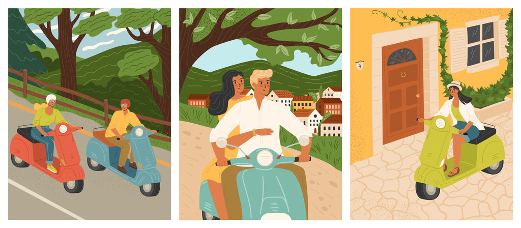 Ilustrasi Romantisasi Vespa. foto/istockphoto Ilustrasi Romantisasi Vespa