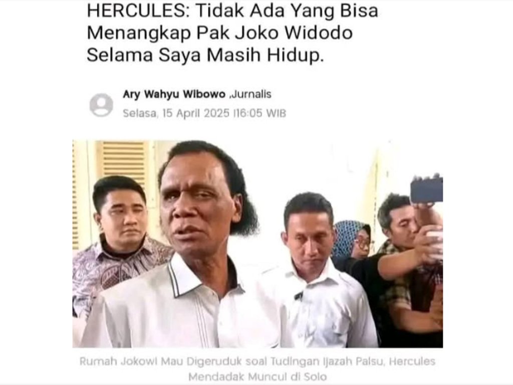 PERIKSA FAKTA Hercules soal jokowi