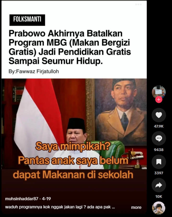 Periksa Fakta Prabowo Batalkan MBG