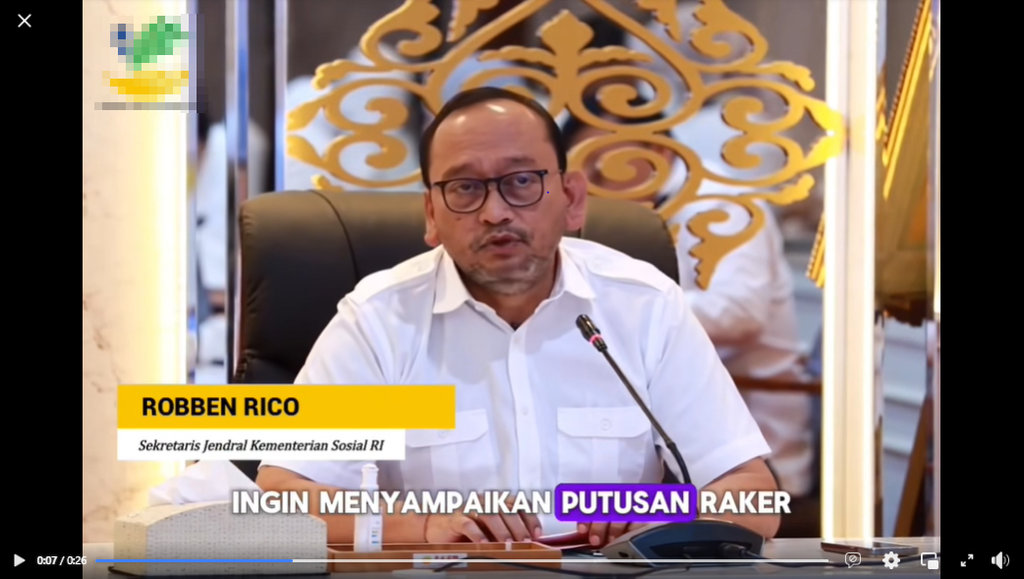 Periksa Fakta Video Sekjen Kemensos