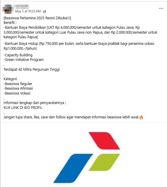 Periksa Fakta Beasiswa Pertamina