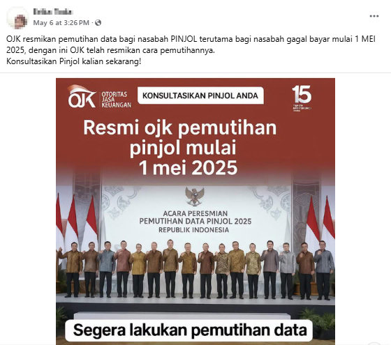 Foto Periksa Fakta OJK Pemutihan Pinjol